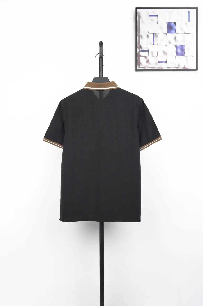 Brunello Cucinelli Black Contrast-Collar Pique Polo Shirt product photo from LabelPicks