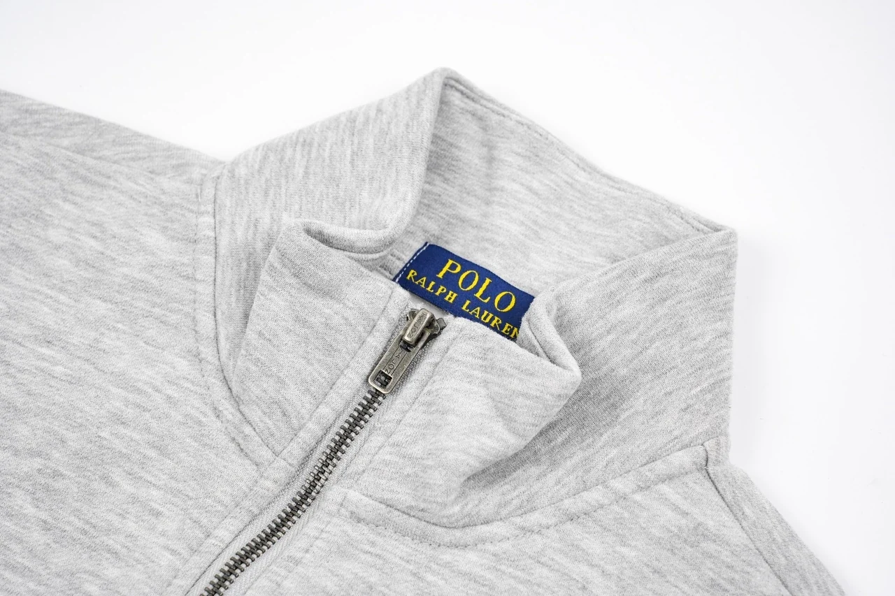 Ralph Lauren Light Grey Pony Embroidered Half Zip Sweatshirt product photo from LabelPicks