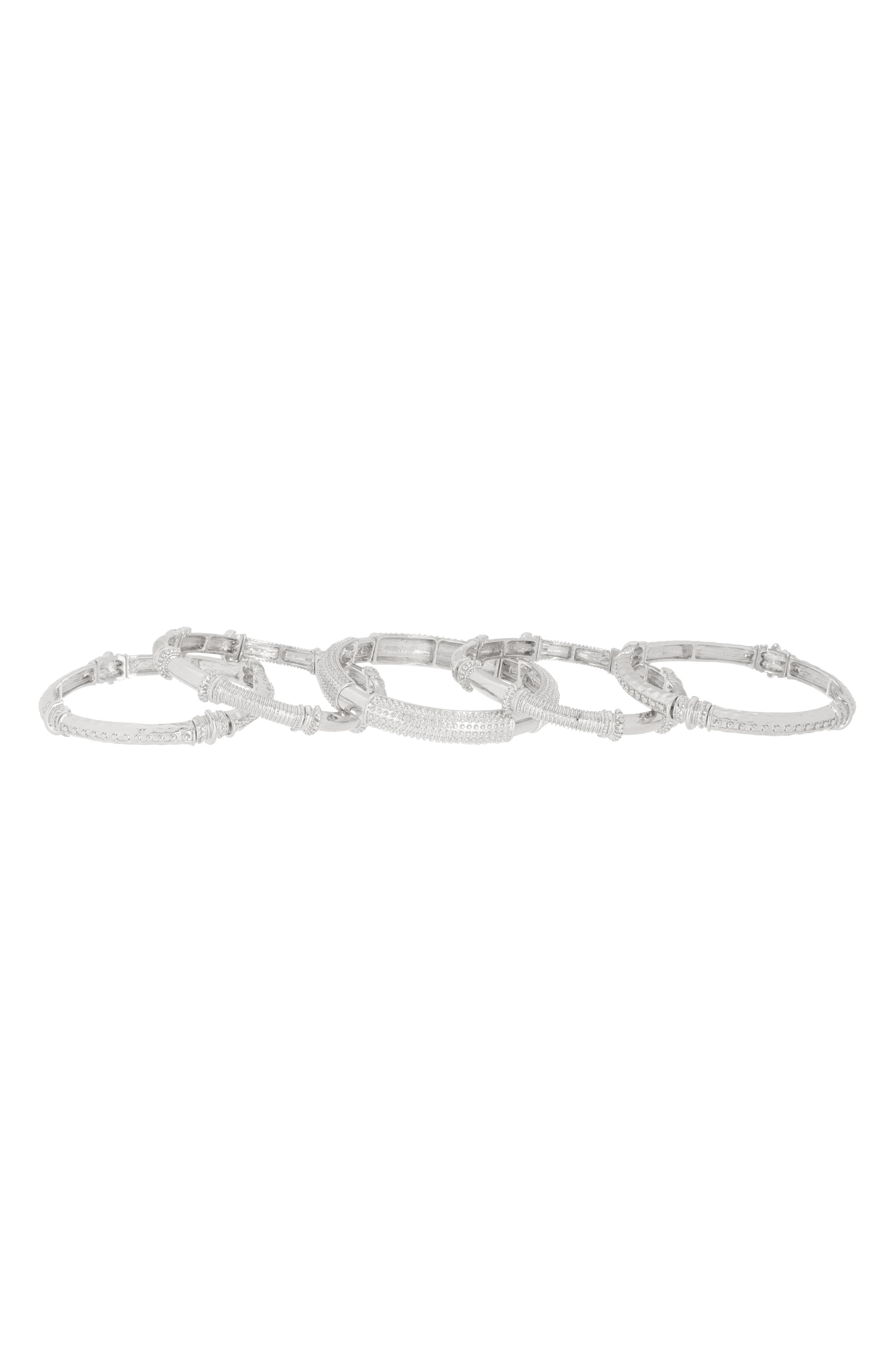 NORDSTROM RACK Set of 5 Textured Stretch Bracelets