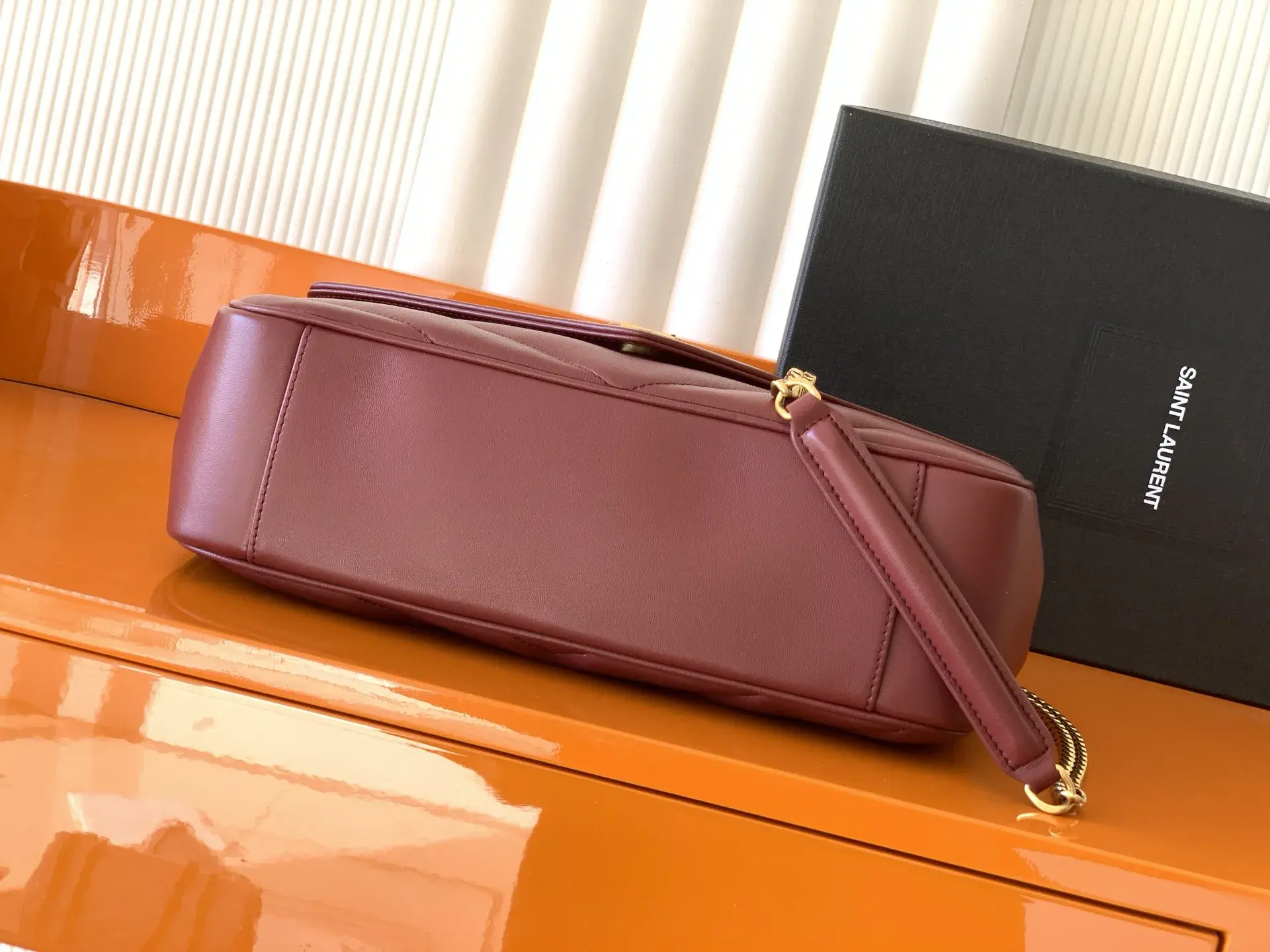 Saint Laurent Loulou Burgundy Lambskin Shoulder Bag product photo from LabelPicks