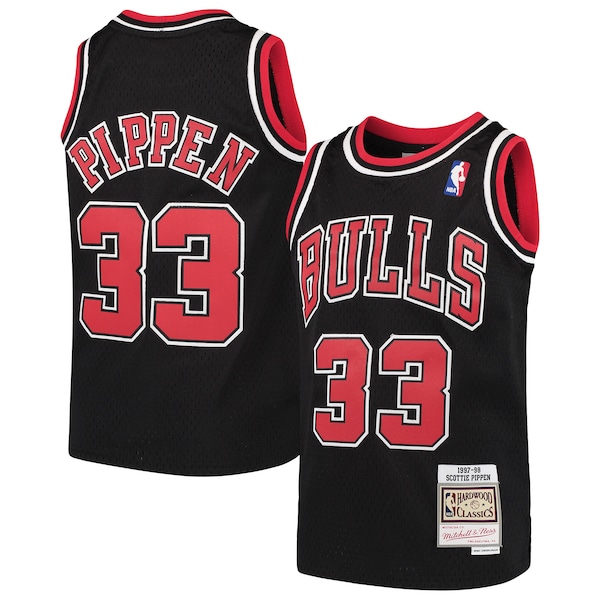 Scottie Pippen Chicago Bulls  Youth Hardwood Classics Swingman Throwback Jersey - Black/Red/White