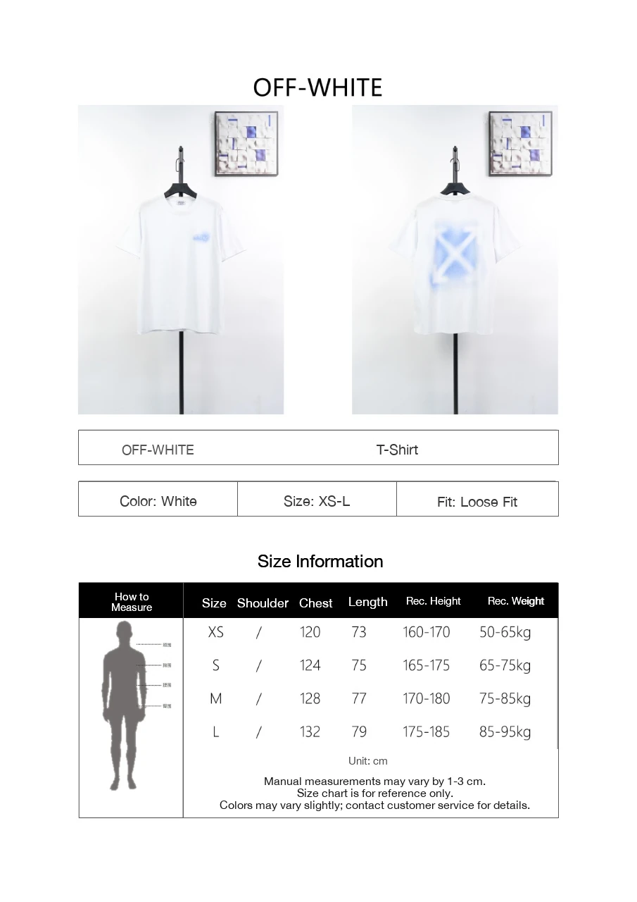 Off-White White Blue Spray Arrow T-Shirt product photo from LabelPicks
