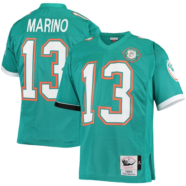 Dan Marino Miami Dolphins 1990 Authentic Throwback Retired Player Jersey - Aqua