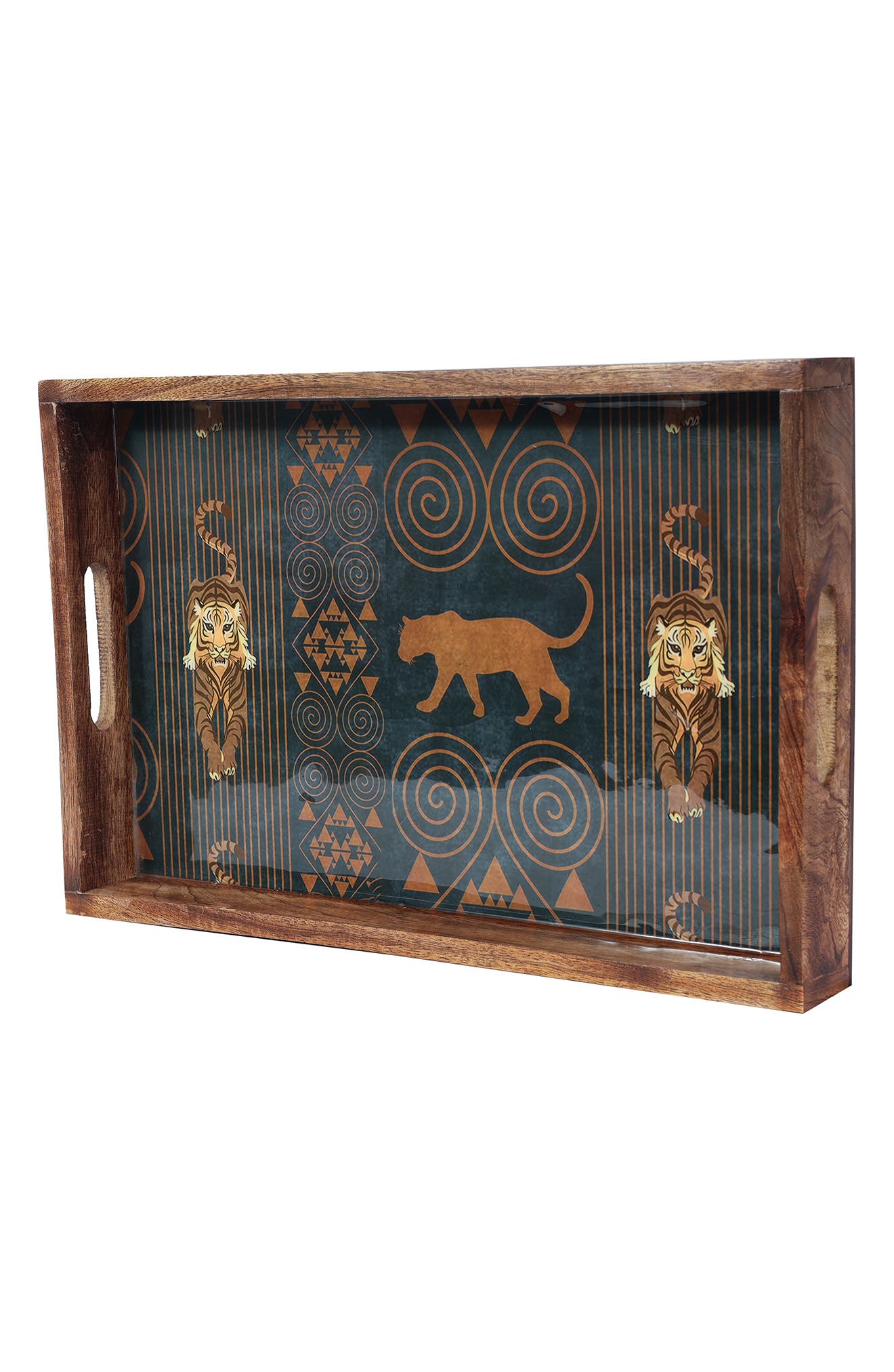 Tiramisu Rectangular Resin & Wood Decorative Tray Set