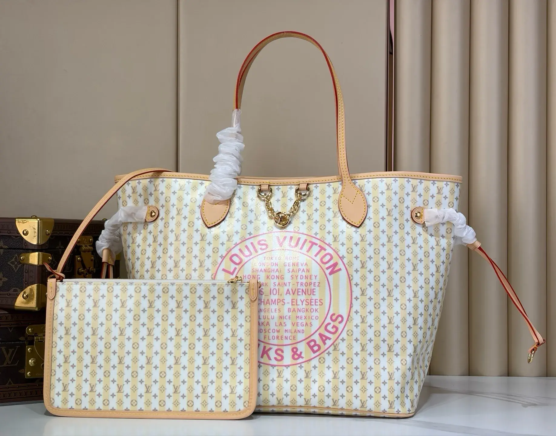 Louis Vuitton Red Neverfull Tote Bag product photo from LabelPicks