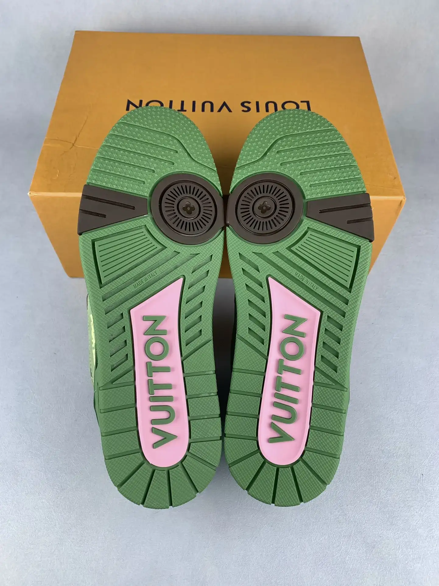 Louis Vuitton LV Trainer Low Sneaker - Cactus Green and Pink product photo from LabelPicks
