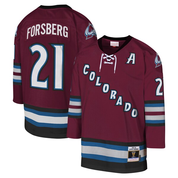 Peter Forsberg Colorado Avalanche Youth 2001-02 Blue Line Player Jersey - Burgundy