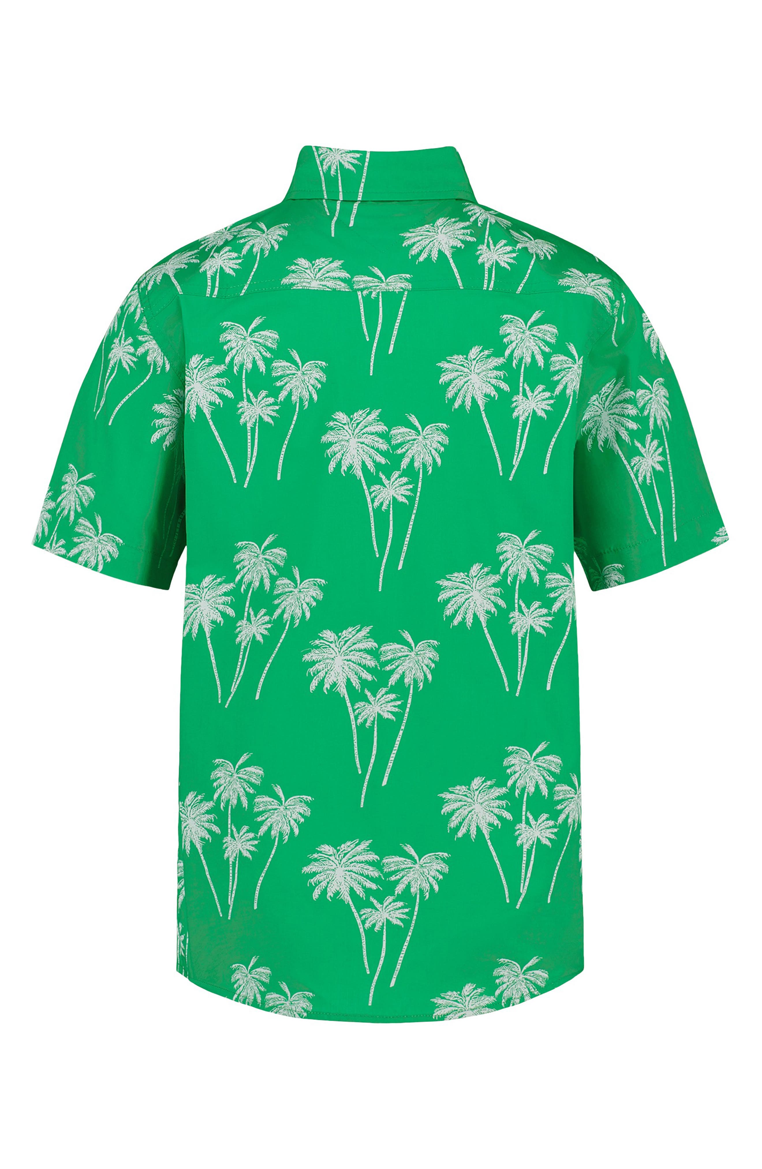 Tommy Hilfiger Kids' Palm Print Short Sleeve Button-Up Shirt