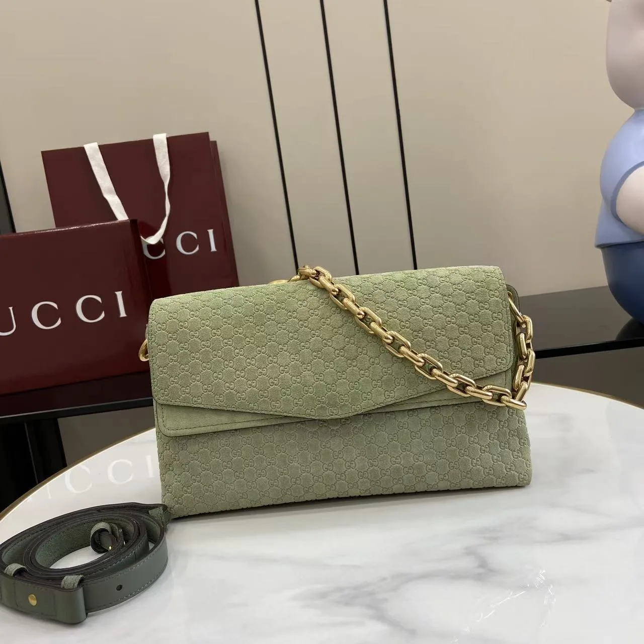 Gucci Green GG Supreme Canvas Shoulder Bag product photo from LabelPicks