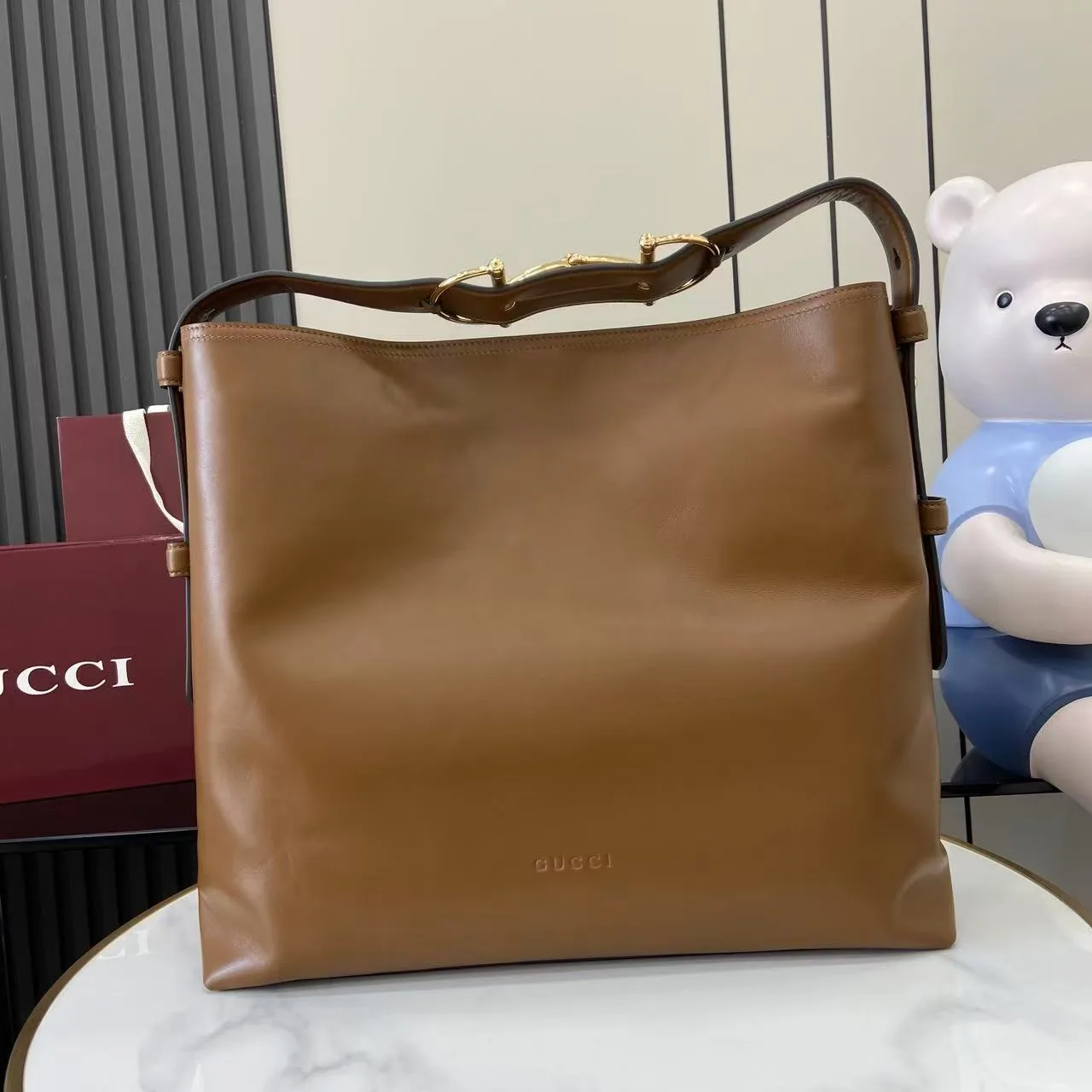 Gucci Brown Smooth Leather Tote Bag product photo from LabelPicks