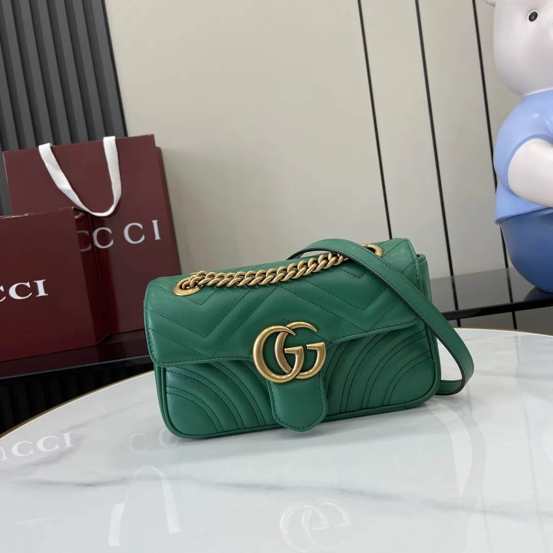 Gucci Marmont Green GG Supreme Canvas Crossbody Bag product photo from LabelPicks