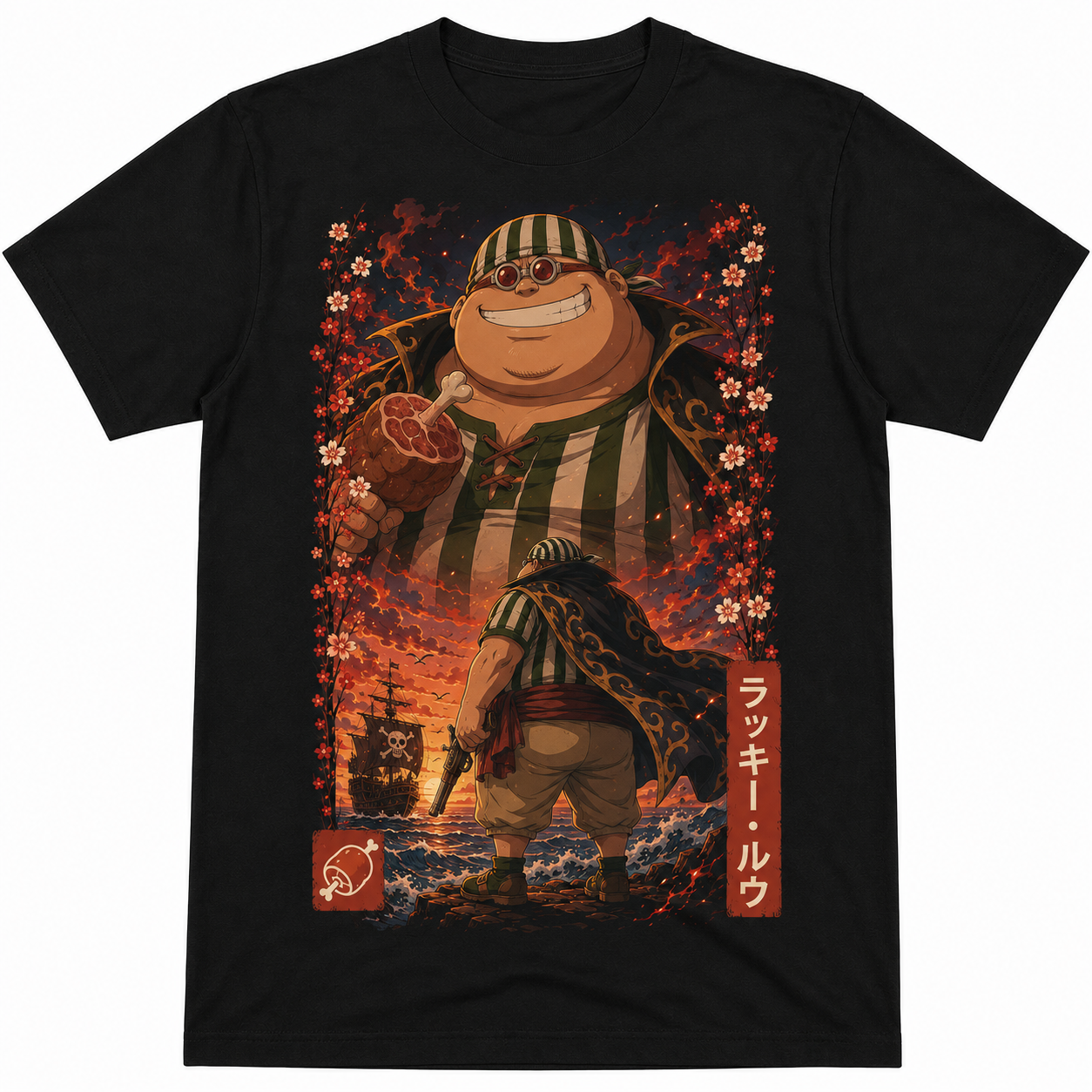 Remera Anime Lucky Roux One Piece Manga Corta