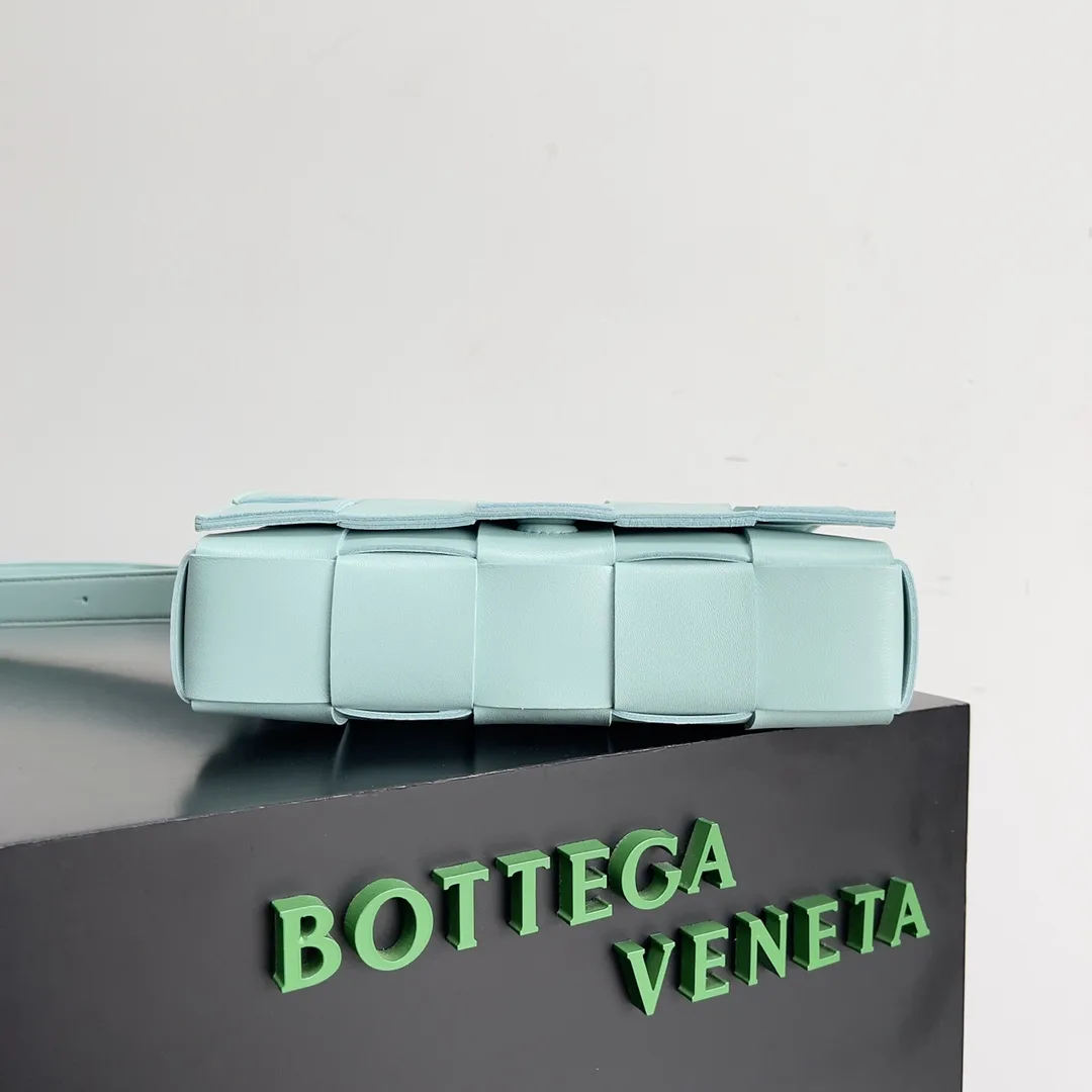 Bottega Veneta Blue Cassette Intrecciato Woven Leather Shoulder Bag product photo from LabelPicks