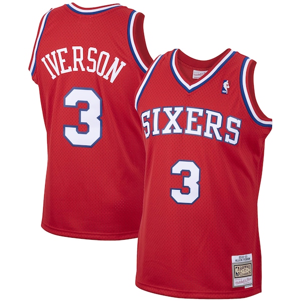Allen Iverson Philadelphia 76ers 2001/02 Hardwood Classics Swingman Jersey - Red/White