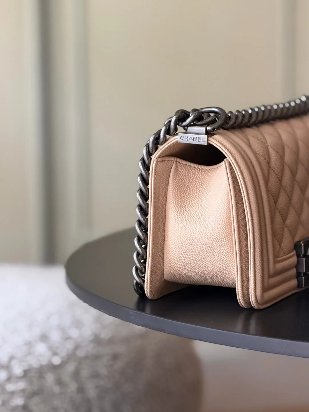 Chanel Beige Quilted Leather Crossbody Bag product photo from LabelPicks