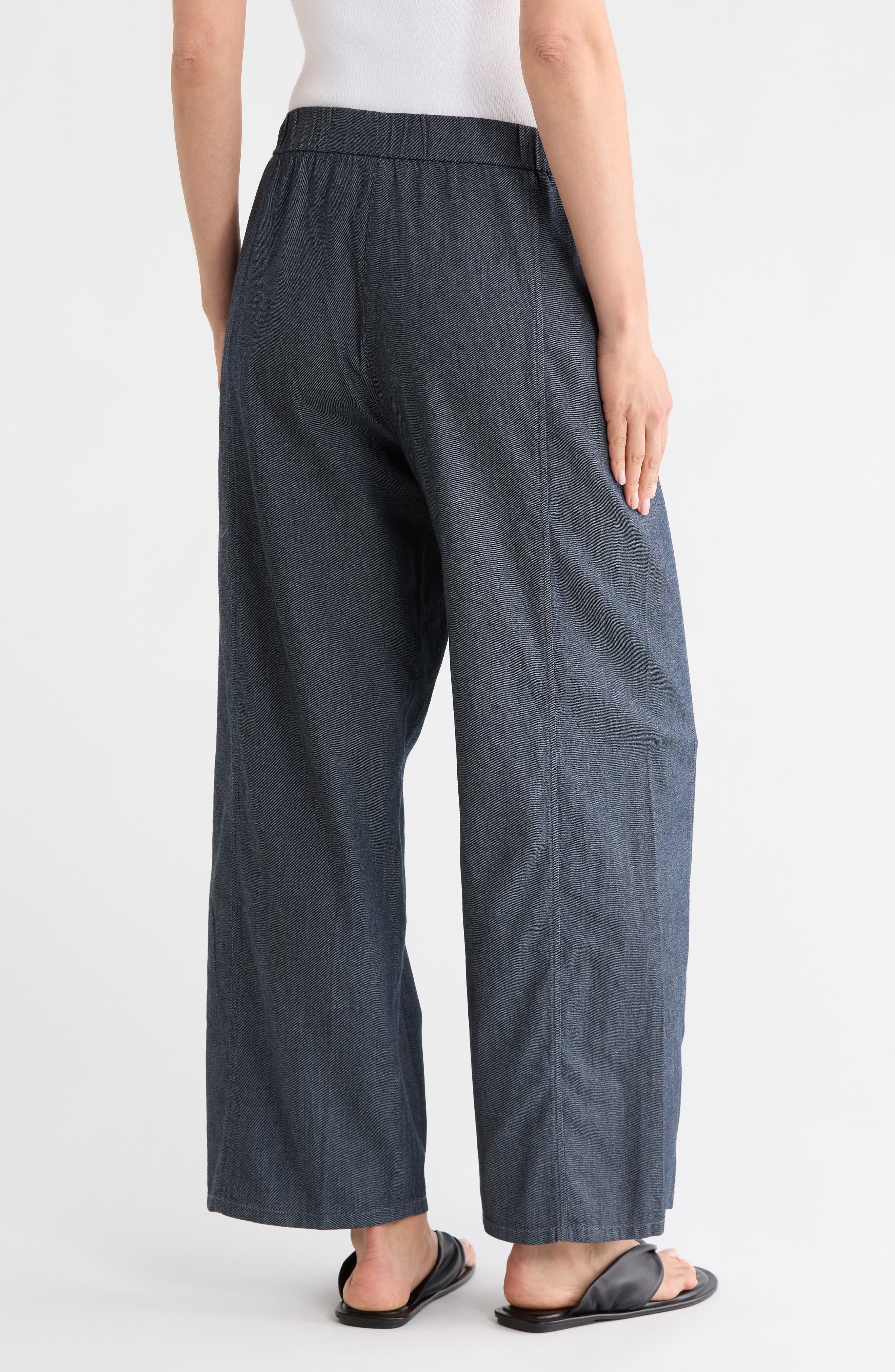 Eileen Fisher Organic Cotton Twill Ankle Wide Leg Pants