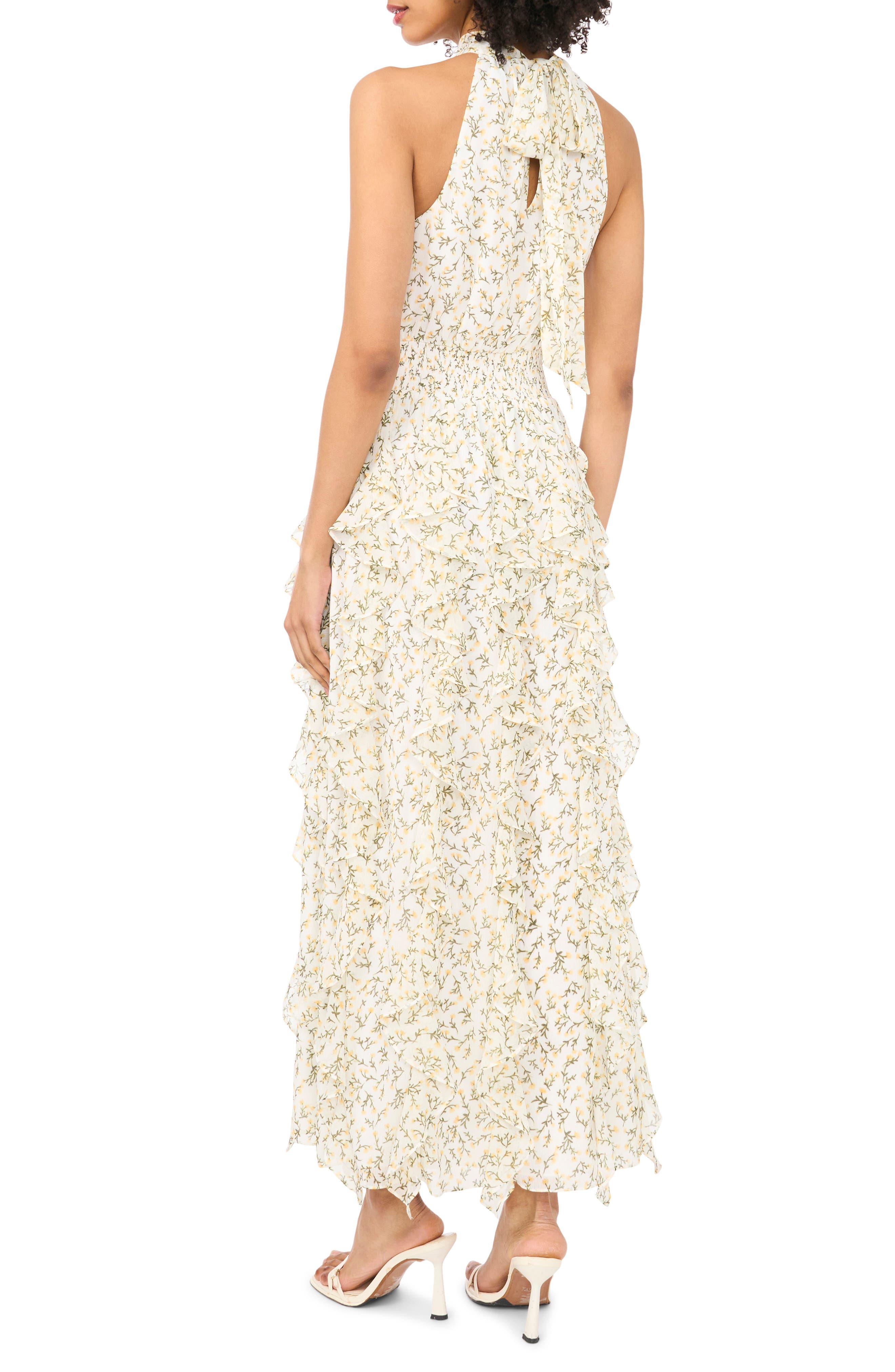 1.STATE Floral Ruffle Maxi Dress