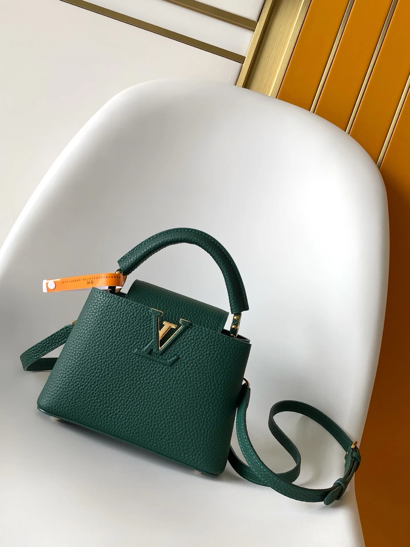 Louis Vuitton Capucines Black Grained Leather Top Handle Bag product photo from LabelPicks