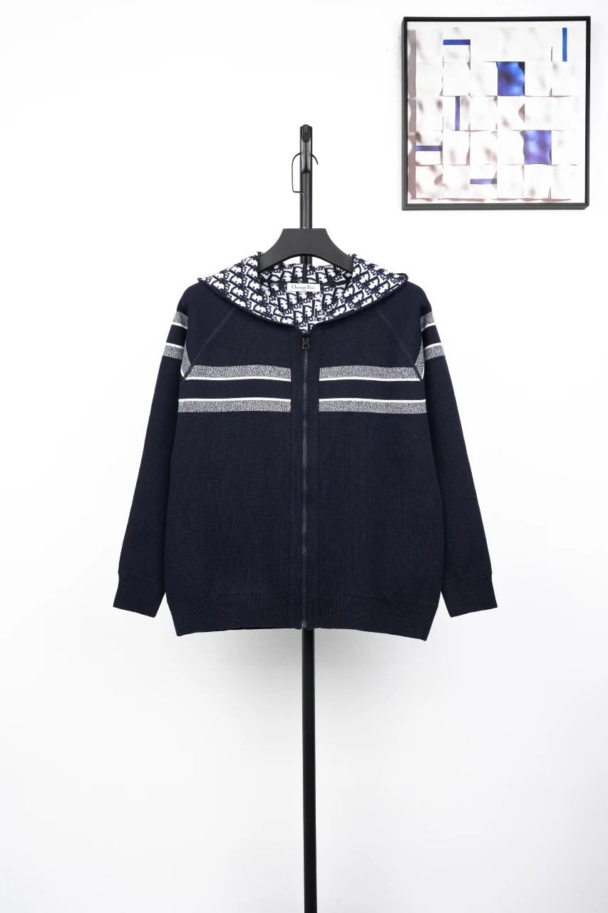 Dior Navy Oblique Cashmere Blend Reversible Jacket product photo from LabelPicks