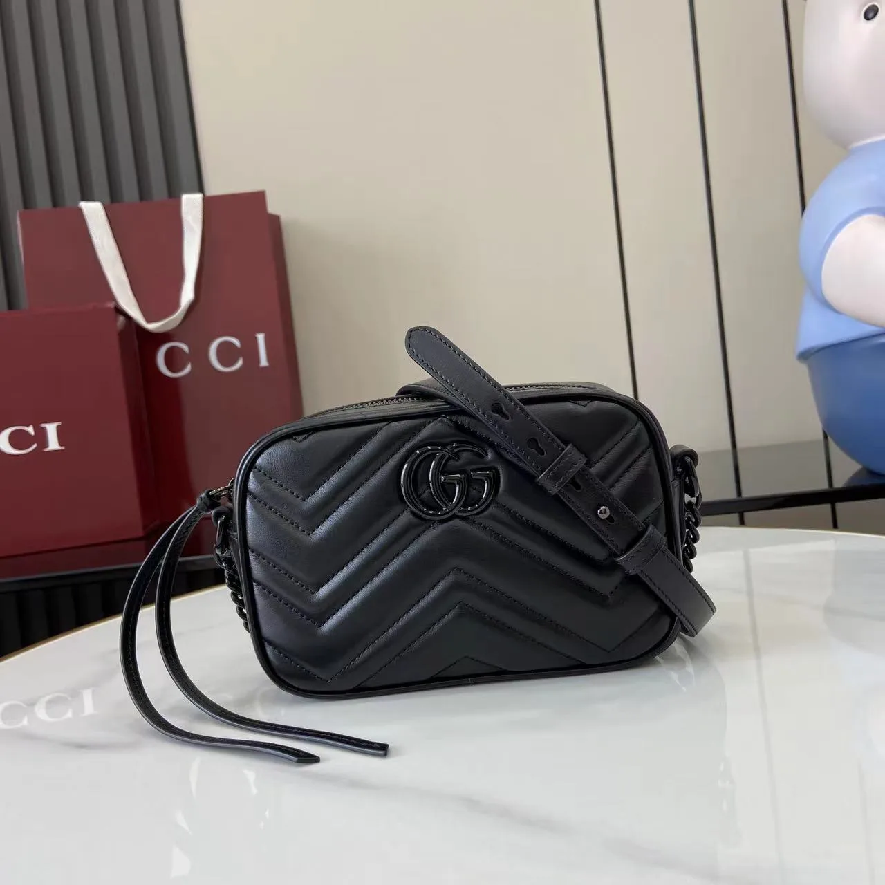 Gucci Marmont Black GG Supreme Canvas Crossbody Bag product photo from LabelPicks