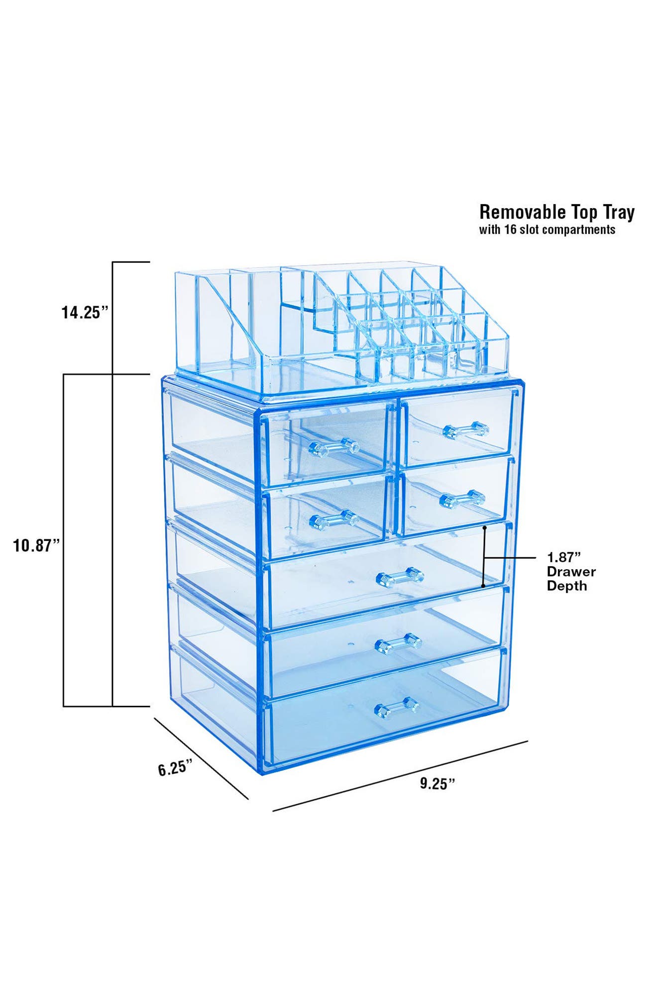 SORBUS Blue Makeup Storage Case