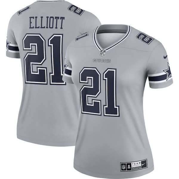 Ezekiel Elliott Dallas Cowboys Nike Women's Inverted Legend Jersey - Gray