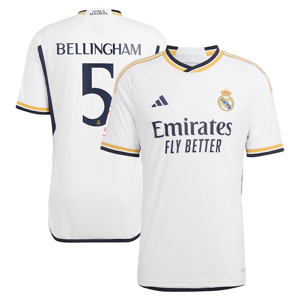 Jude Bellingham Los Merengues adidas 2023/24 Home Authentic Jersey - White/Navy