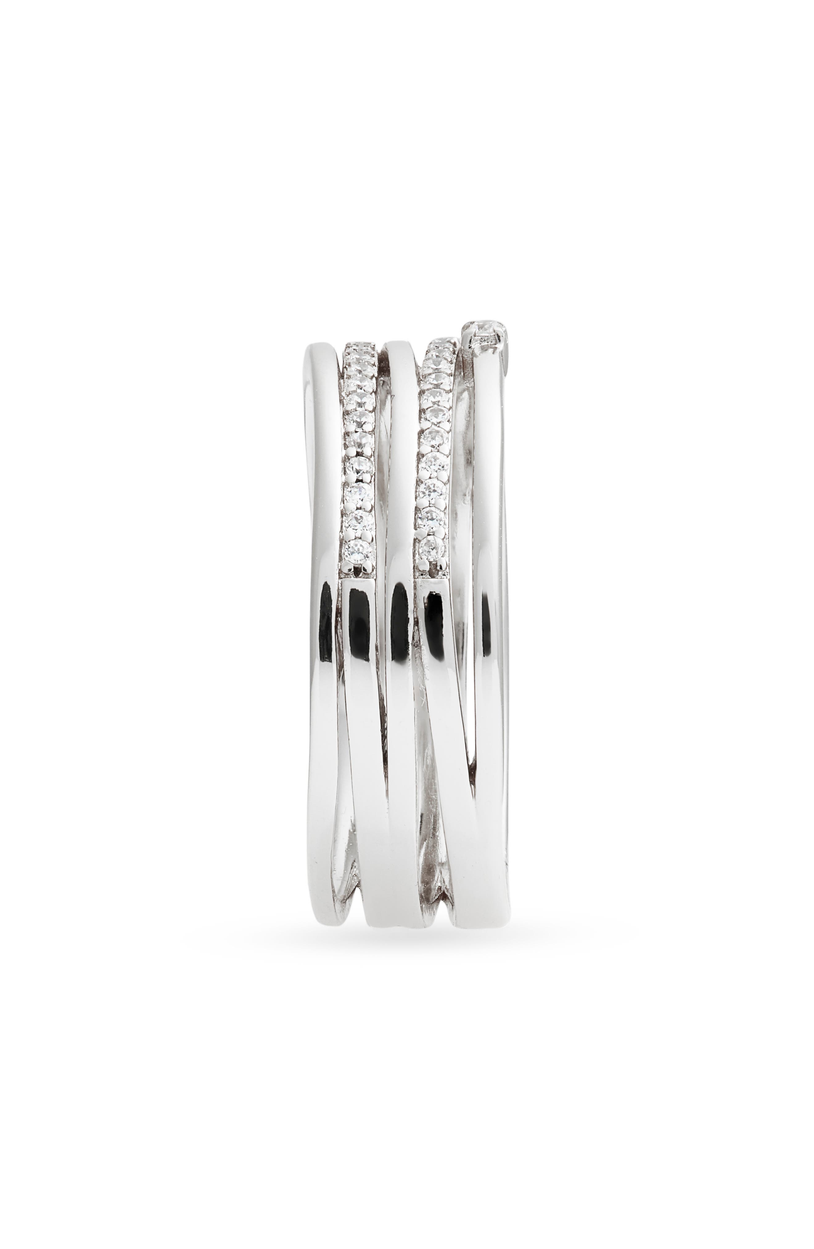 Nordstrom Demifine Cubic Zirconia Crossover Multiband Ring