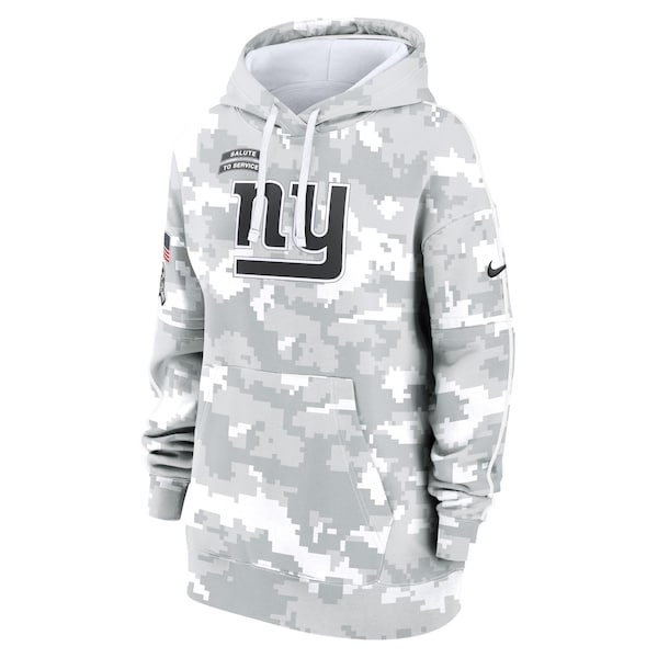 New York Giants Nike Women's 2024 Salute To Service Club Fleece Pullover Hoodie - Arctic Camo