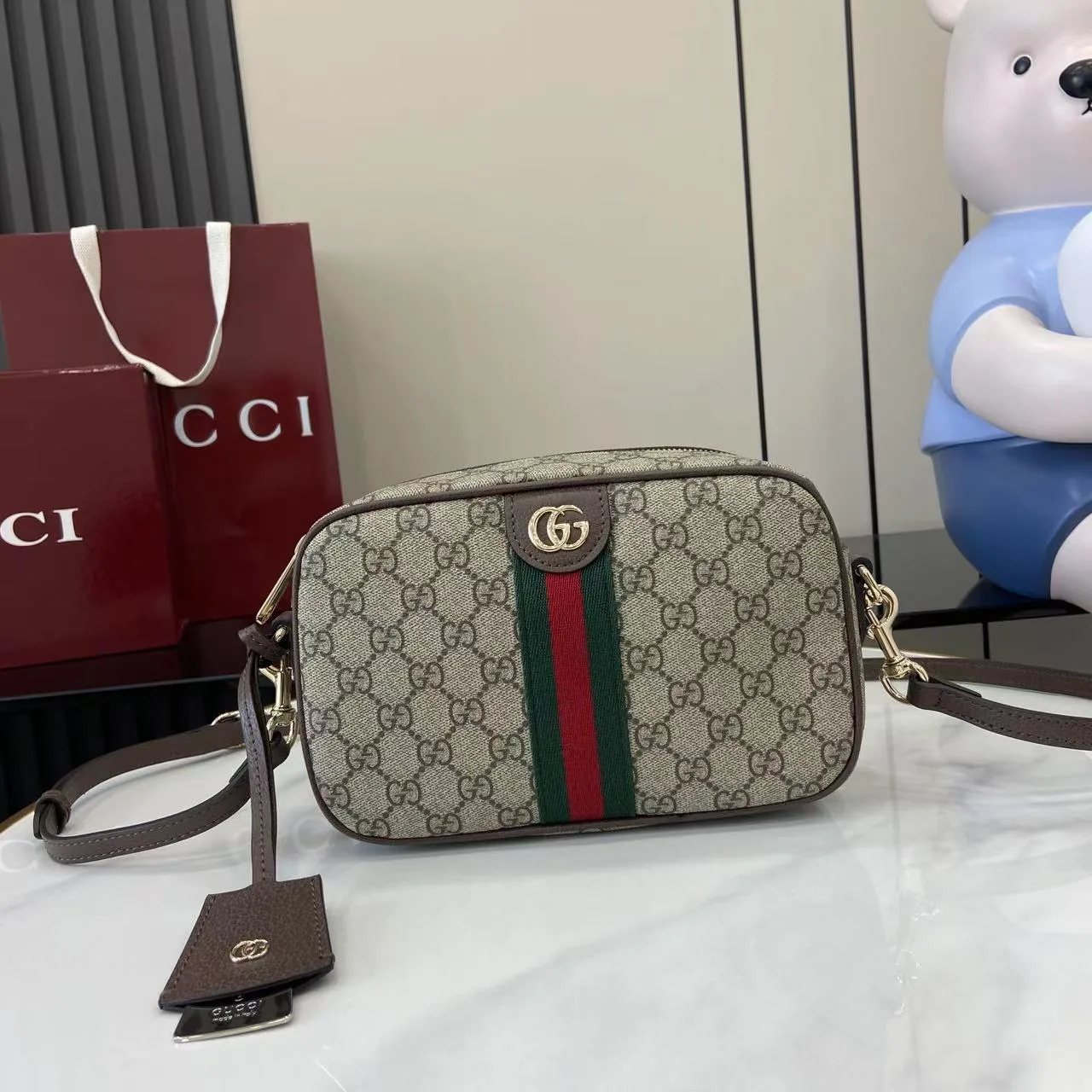 Gucci Brown Ophidia GG Supreme Canvas Crossbody Bag product photo from LabelPicks