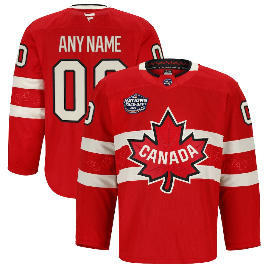 Custom Men's Team Canada 4 Nations Face-Off Premium Jersey 2025 - Red