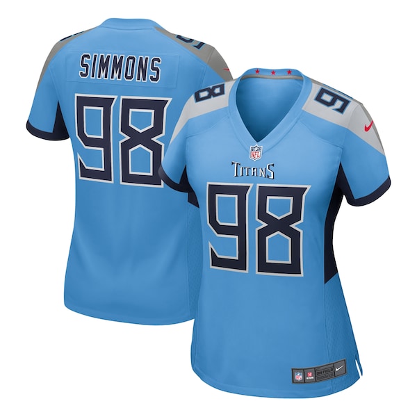 Jeffery Simmons Tennessee Titans Nike Women's Team Game Jersey -  Light Blue