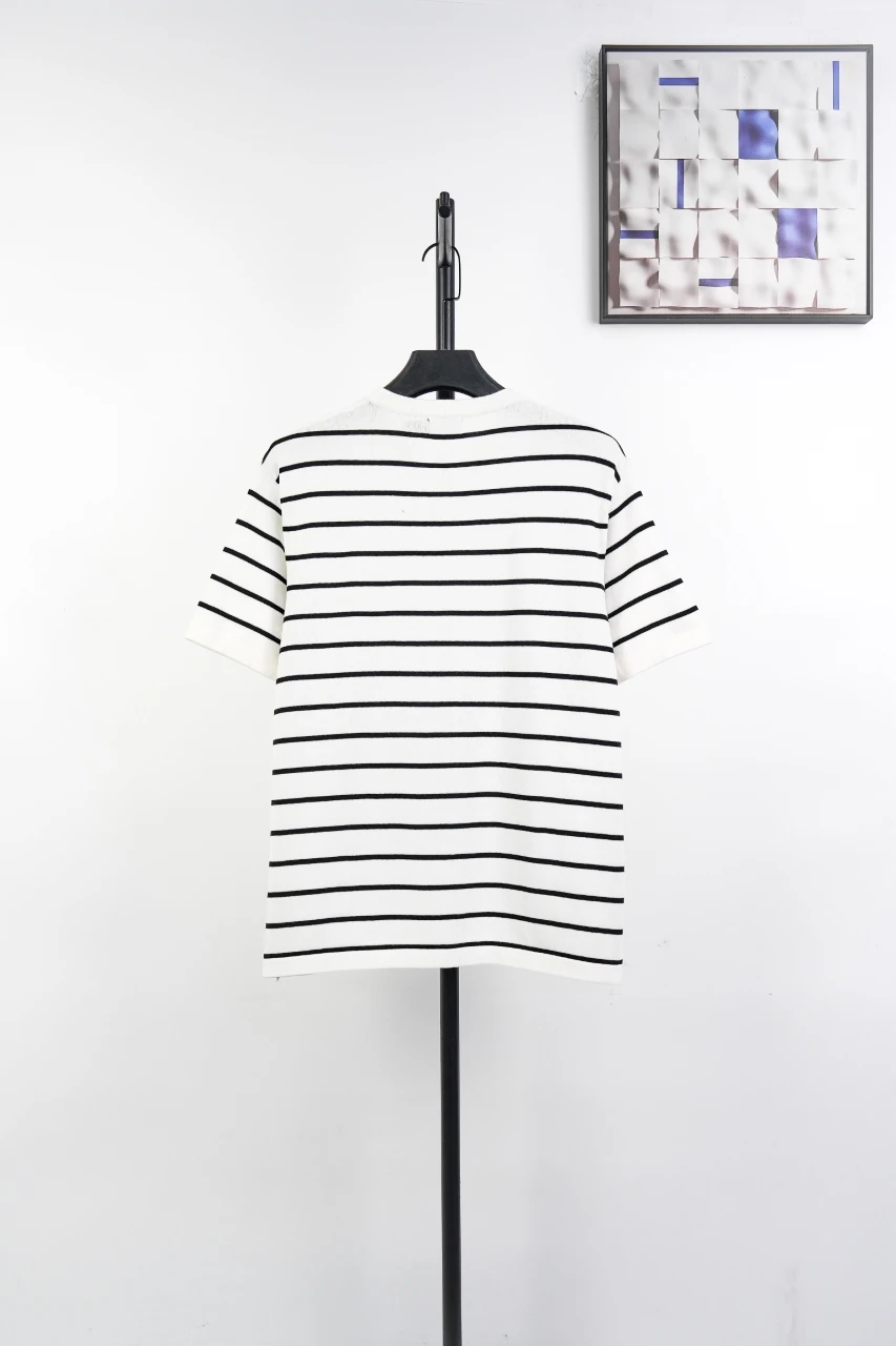 Ralph Lauren White Stripe Pony Embroidered Knit T-Shirt product photo from LabelPicks