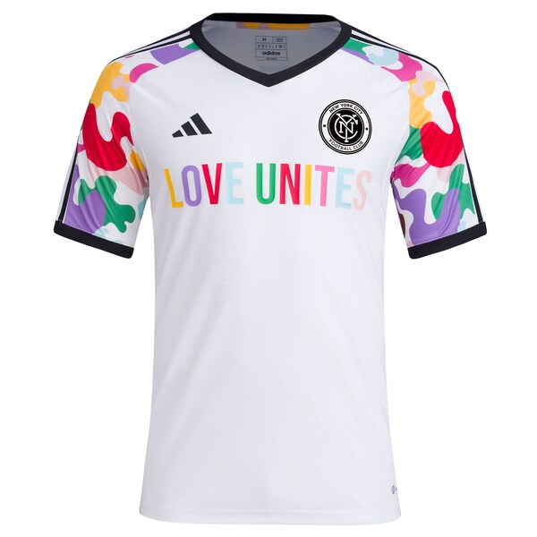 New York City FC adidas 2024 Pride Pre-Match Top - White