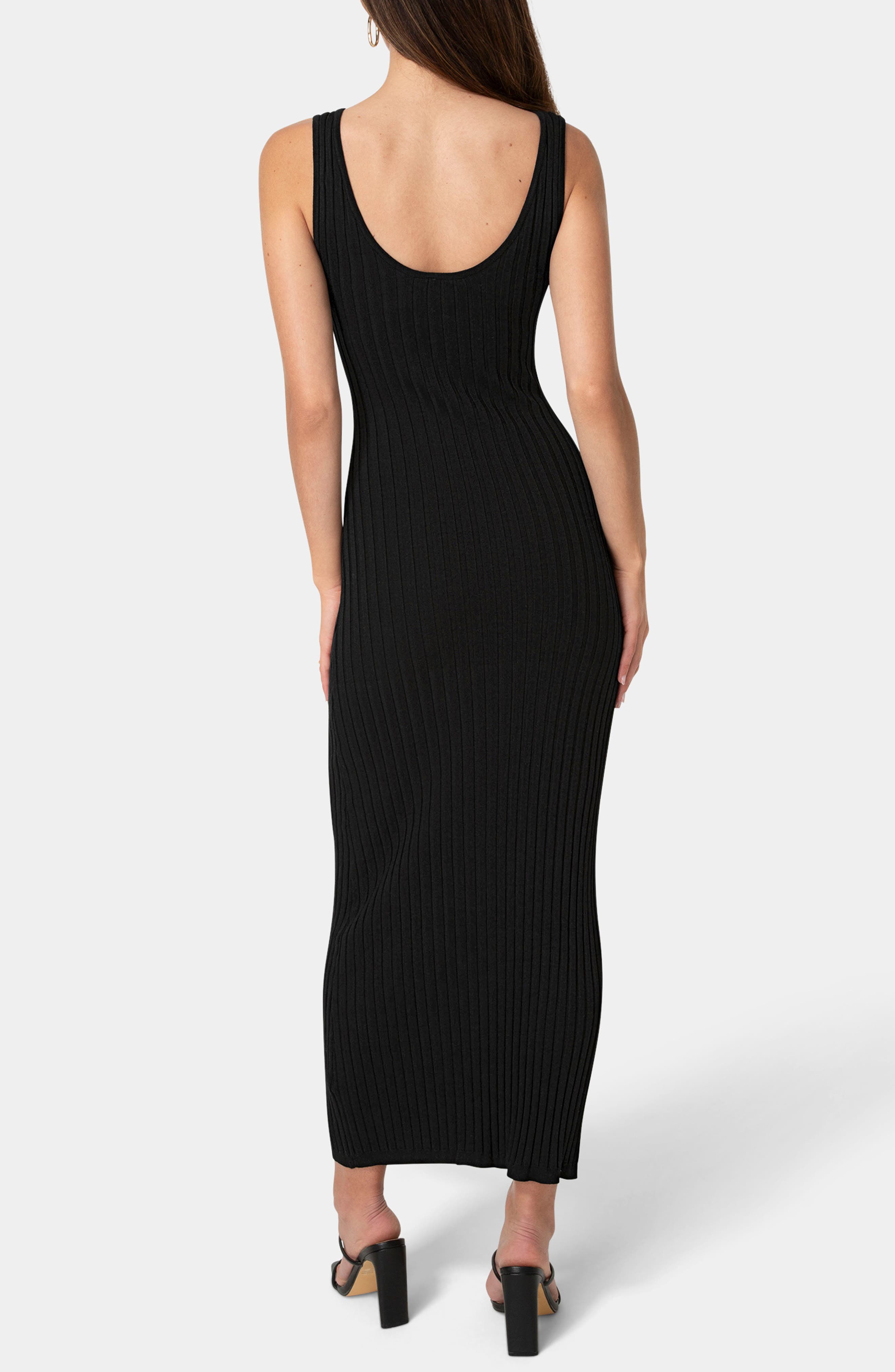 bebe Sleeveless Ribbed Maxi Dress