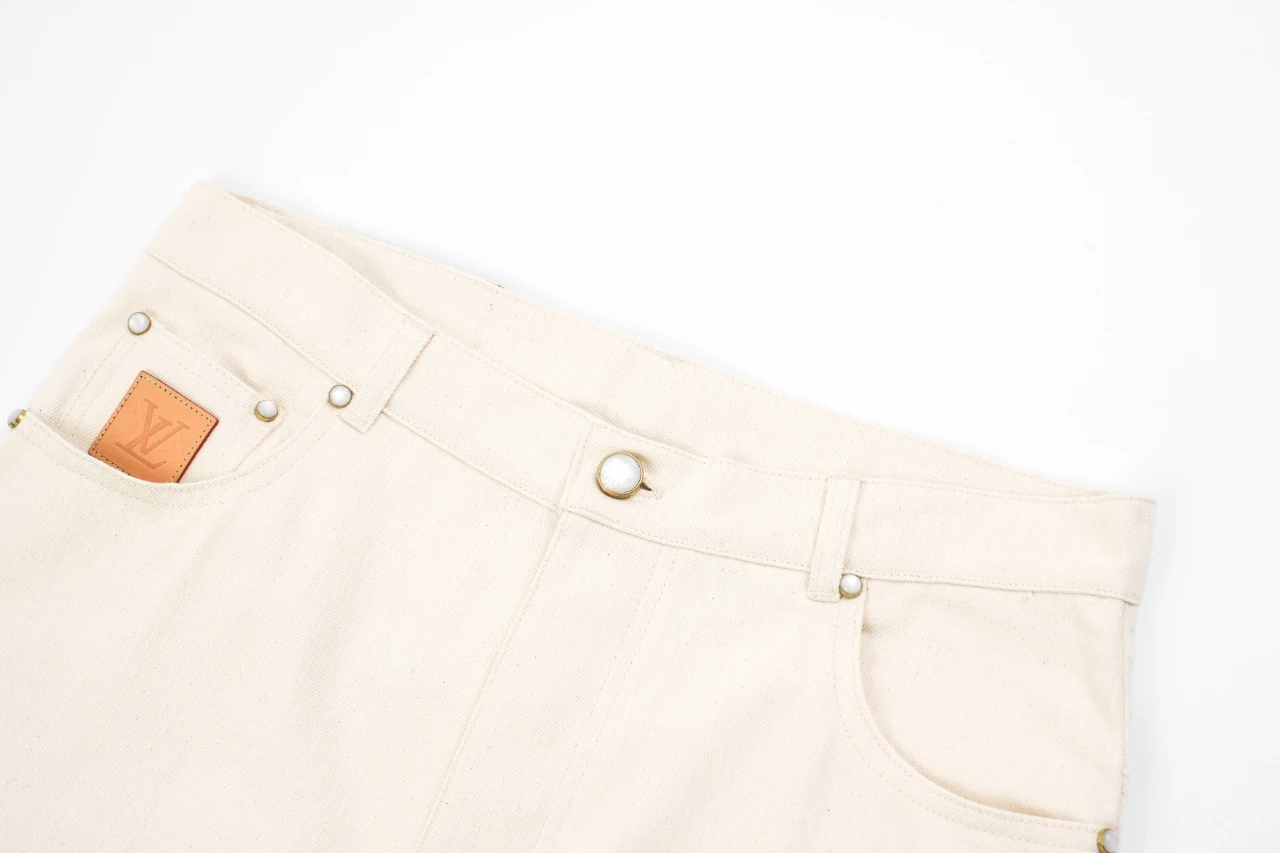 Louis Vuitton Off White Damier Patch Denim Pants product photo from LabelPicks