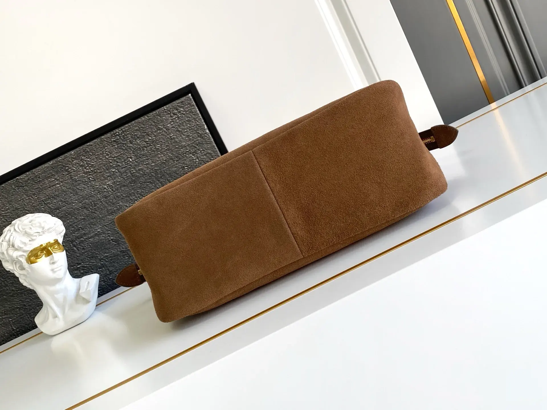 Prada Gold Suede Leather Hobo Bag product photo from LabelPicks