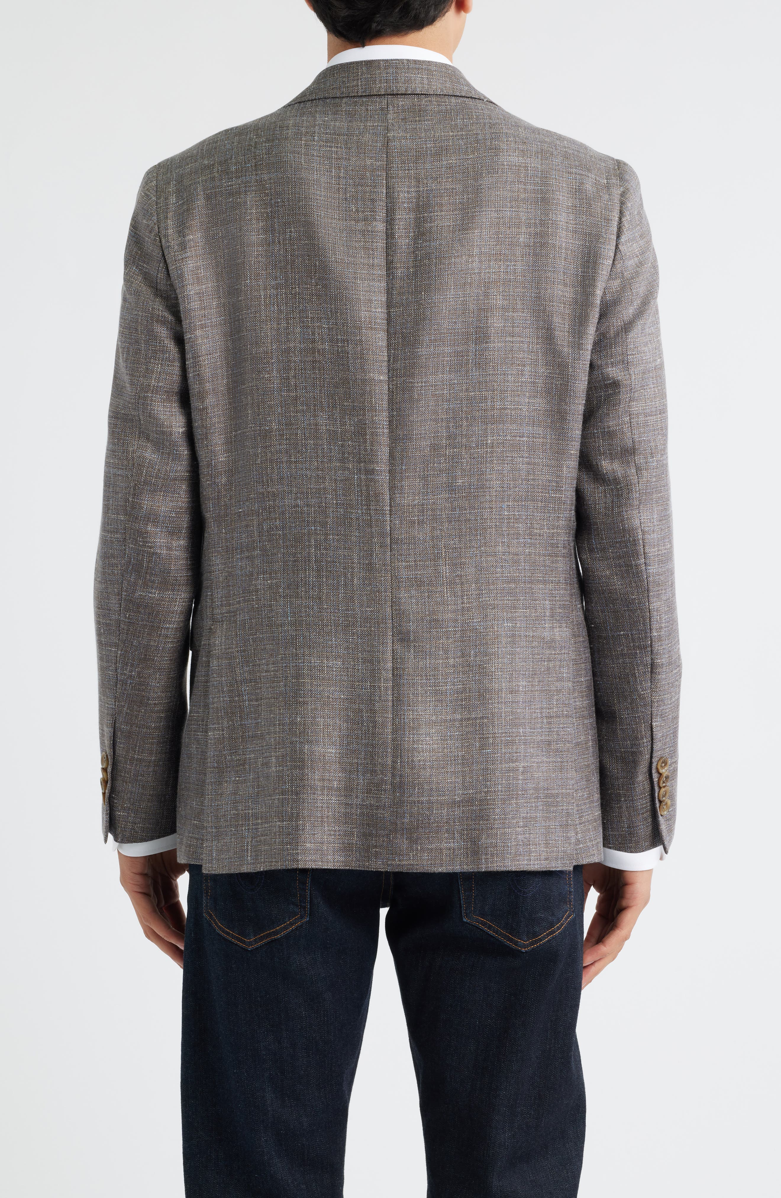 Jack Victor Midland Contemporary Fit Slub Wool & Silk Blend Mélange Sport Coat