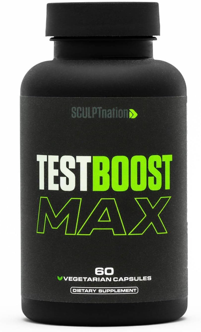 Sculpt Nation by V Shred Test Boost Max - Testosterone Supplement for Men - Tribulus Terrestris for Men - Natural Energy, Stamina, and Strength Booster - 60 Gluten-Free Capsules