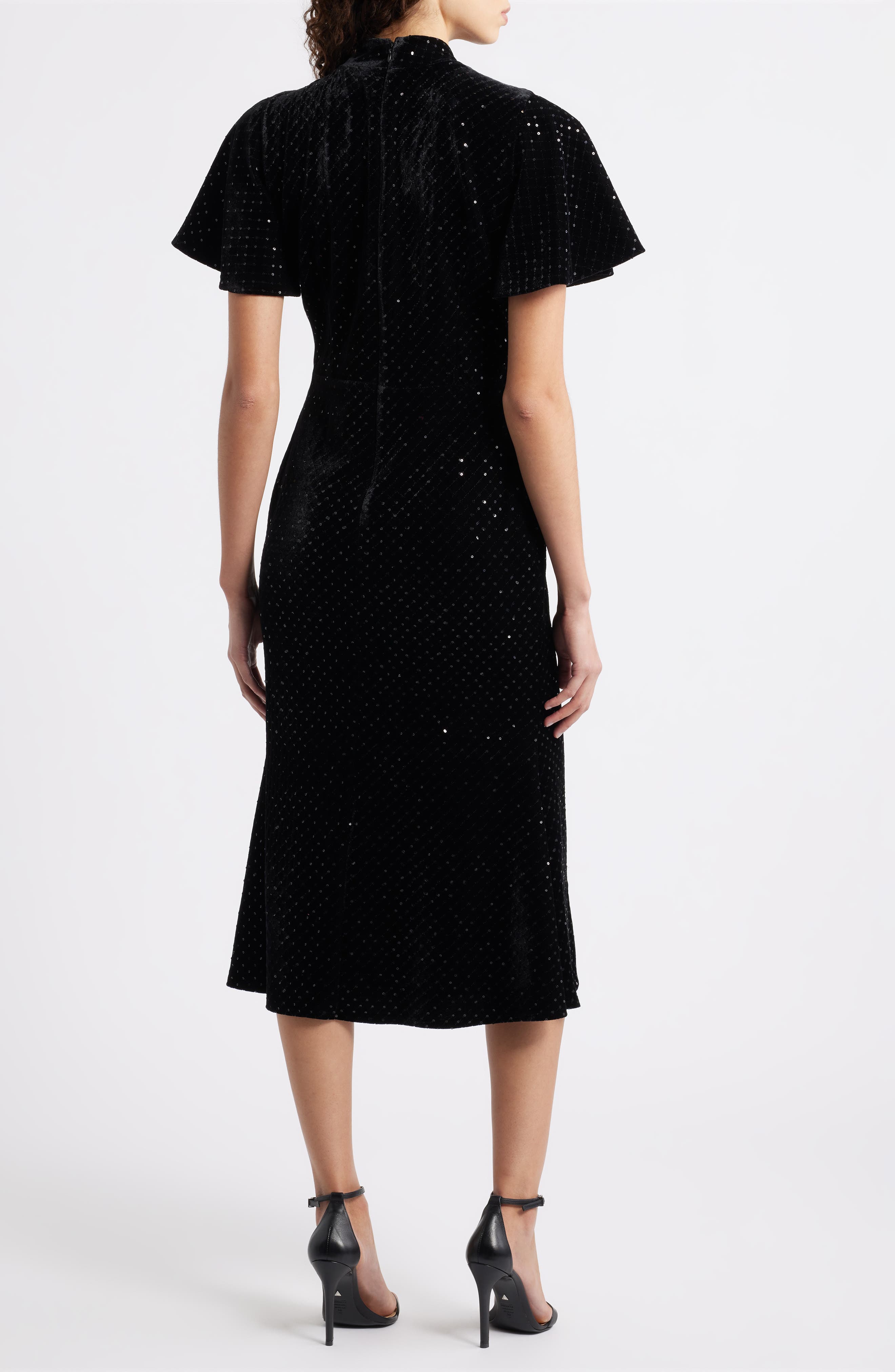 Julia Jordan Sequin Embellished Velvet Midi Dress