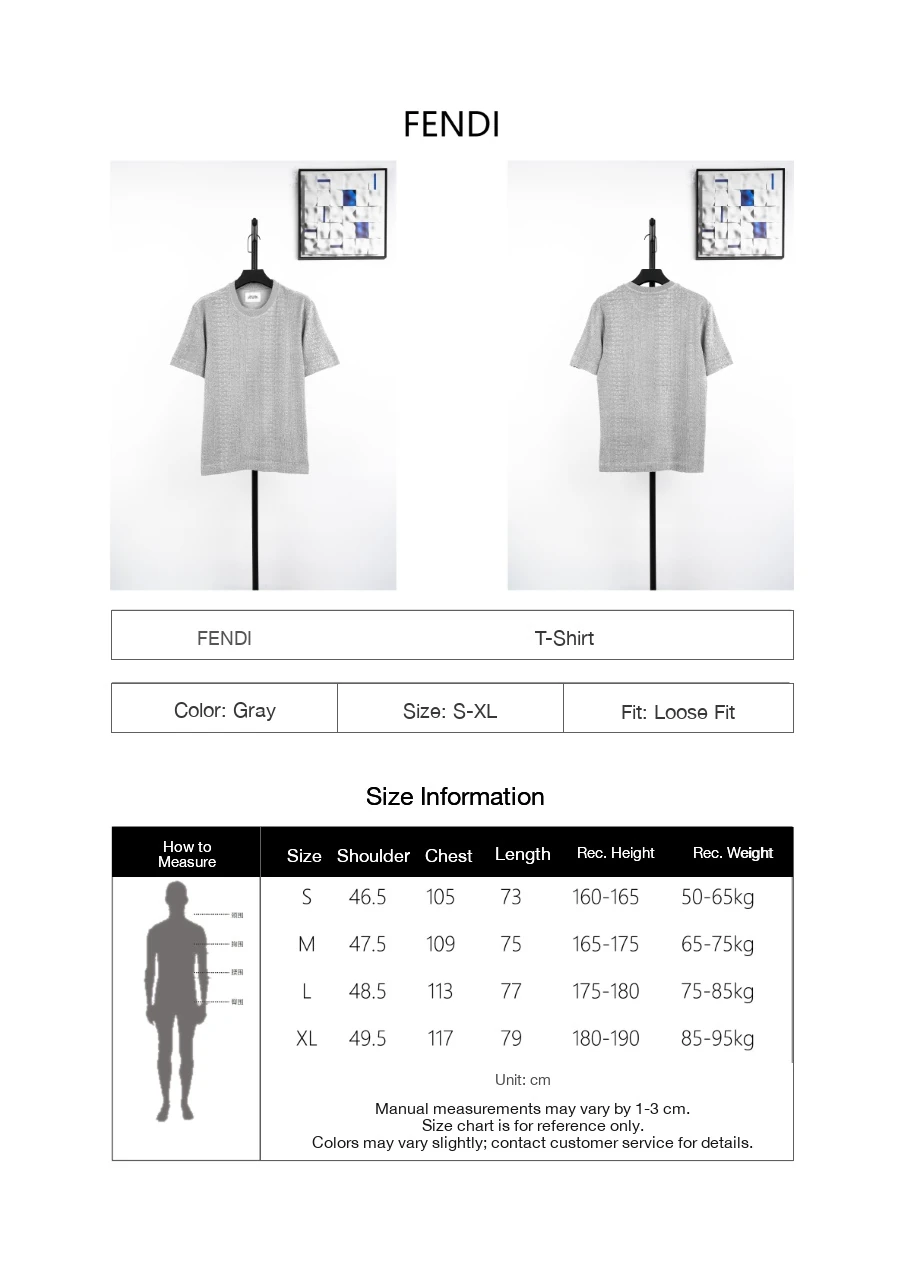 Fendi Grey Raised Monogram Jacquard T-Shirt product photo from LabelPicks