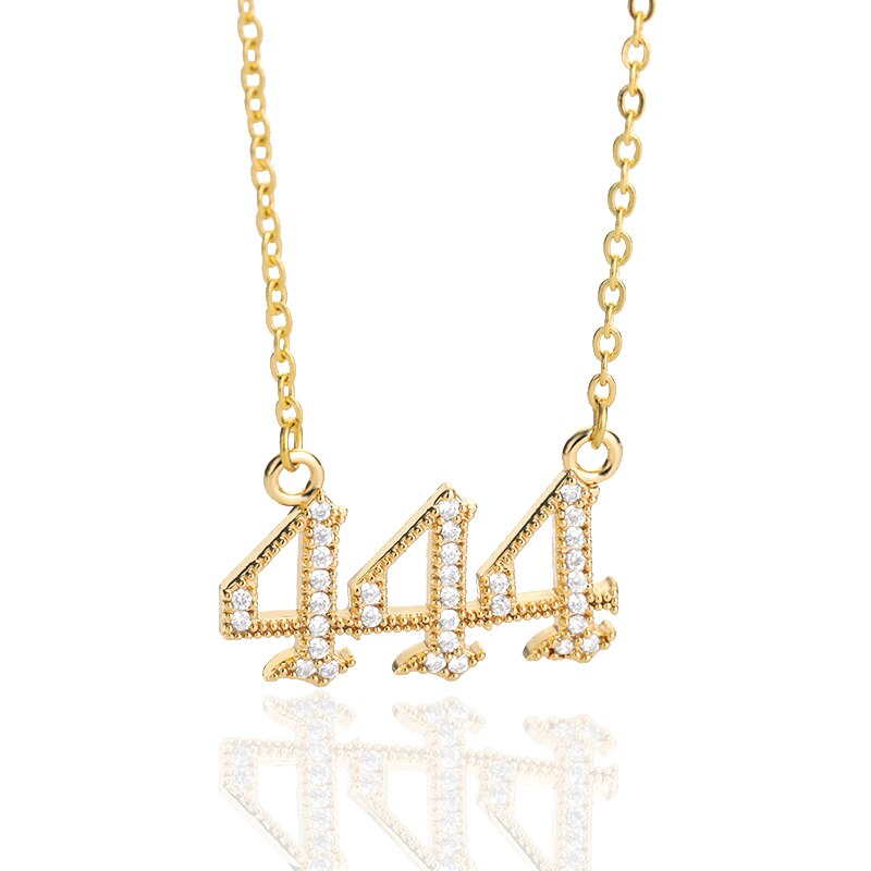 111-999 Angel Number Necklace with Bling Zirconia