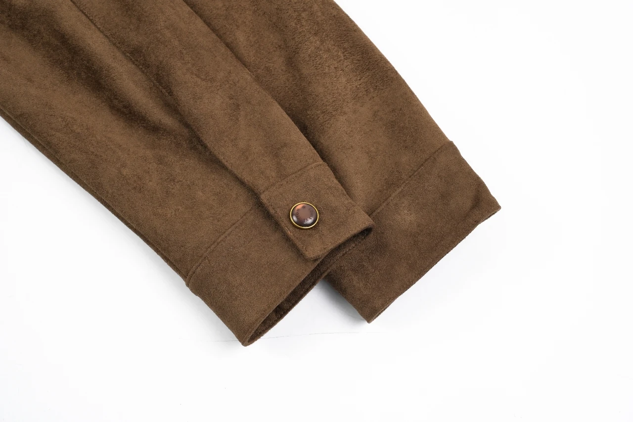 Louis Vuitton Camel Brown Suede Feel Padded Shirt Jacket product photo from LabelPicks