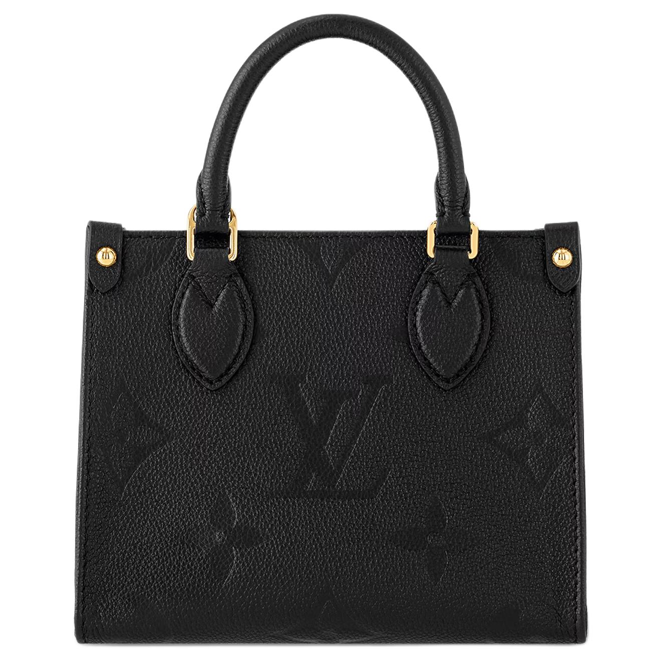 LOUIS VUITTON ONTHEGO BB Handbag - Featuring Brand Monogram, Gold Hardware, Mini Size, for Women, Black