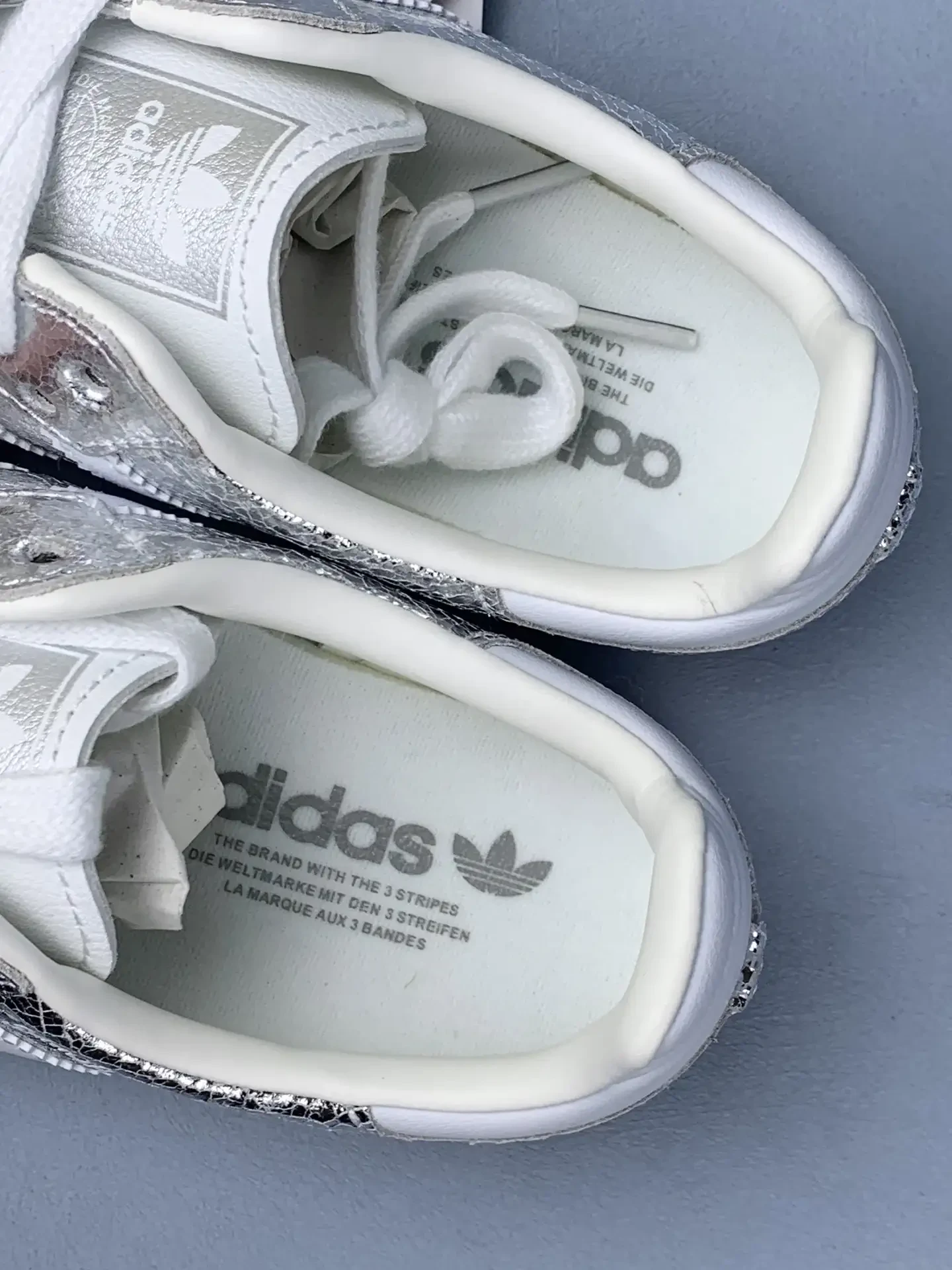 adidas Samba OG Silver Metallic Cracked Leather Shoes product photo from LabelPicks