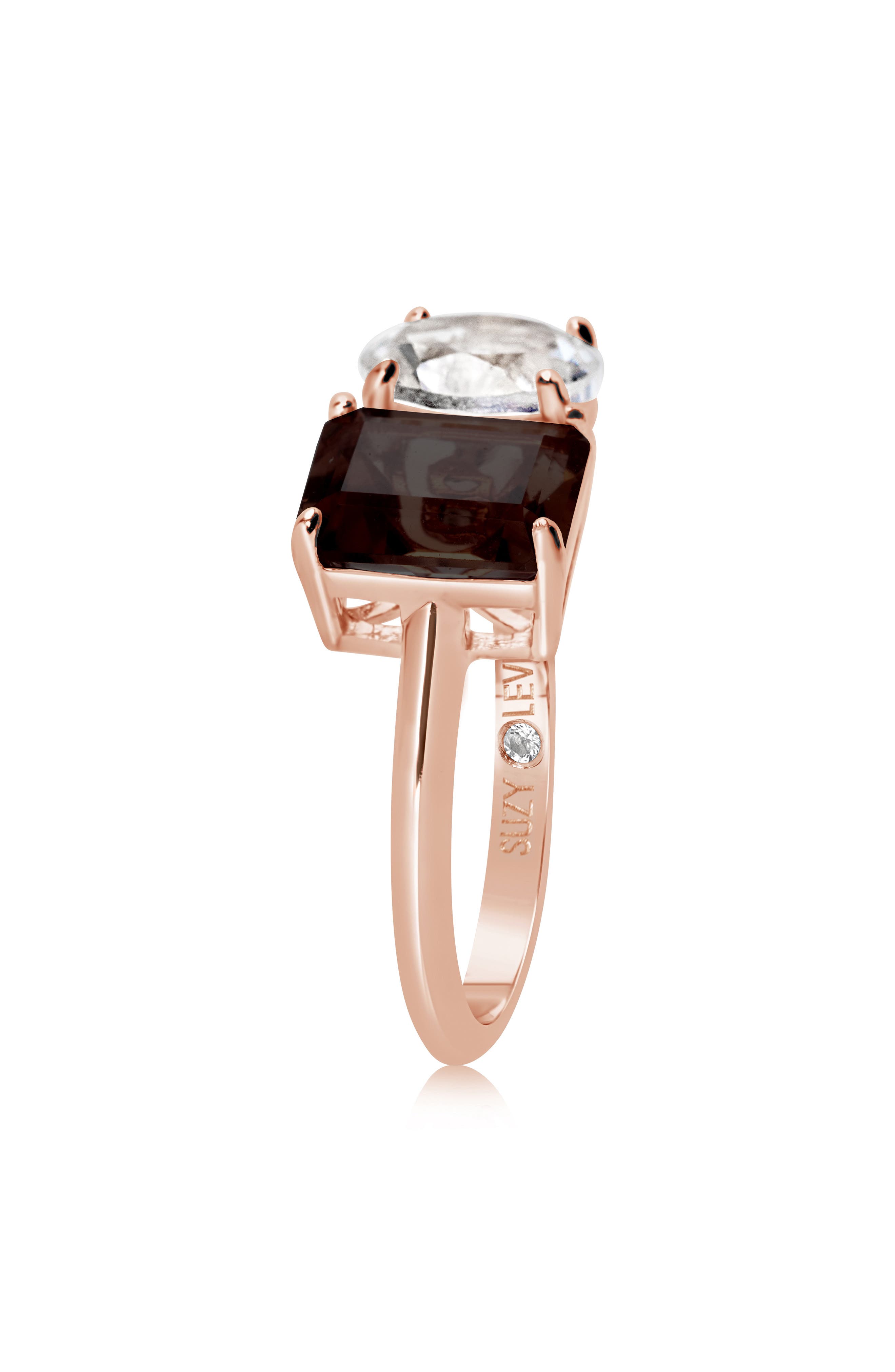 SUZY LEVIAN Sterling Silver Two-Stone Ring