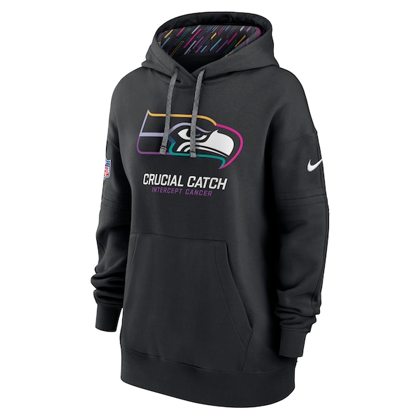 Seattle Seahawks Nike Women's 2024 NFL Crucial Catch Club Pullover Hoodie - Black