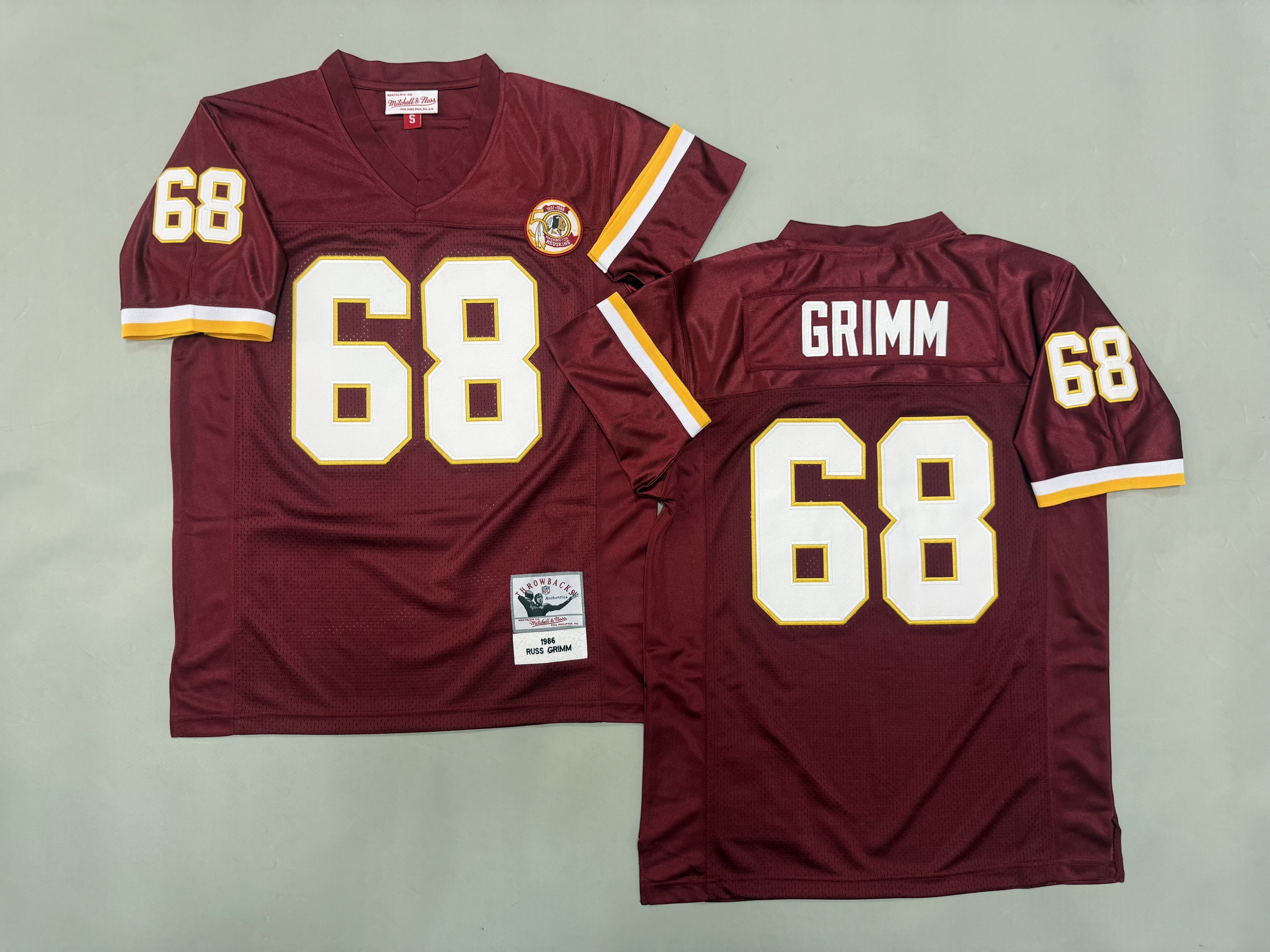 Russ Grimm Washington Redskins Authentic Throwback Retired Player Jersey