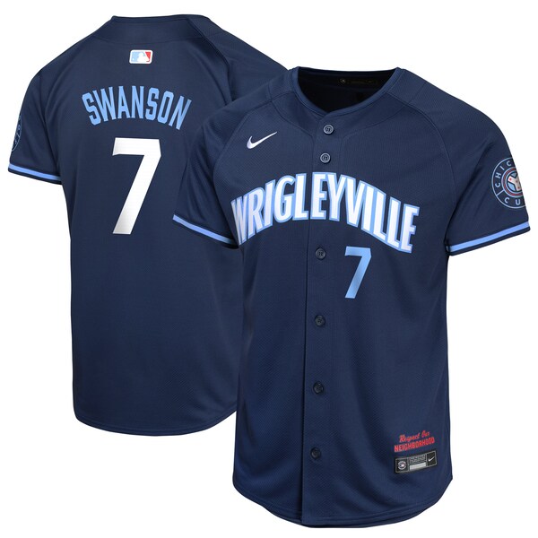 Dansby Swanson Chicago Cubs Nike Youth City Connect Limited Player Jersey - Navy