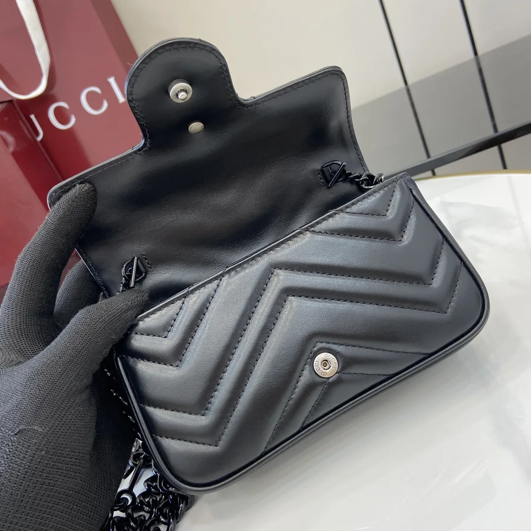 Gucci Marmont Black Quilted Leather Shoulder Bag product photo from LabelPicks